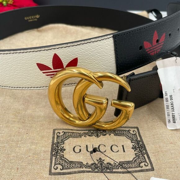 Unisex Gucci X Adidas GG Marmont trefoil belt size 95 cm/38 inches made in Italy - Picture 2 of 5